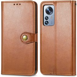 Mobigear Snap Button Xiaomi 12 Pro Wallet case - Brown