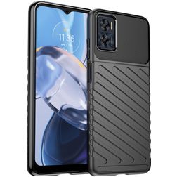 Mobigear Groove Motorola Moto E22 TPU flexível Capa traseira - Preto