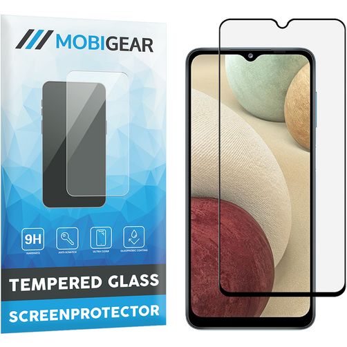 Mobigear Premium Samsung Galaxy A12 Tempered Glass Screen Protector - Case Friendly - Black