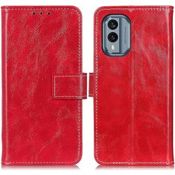 Mobigear Basic Nokia X30 Lompakkokotelo + Setelitasku - Punainen
