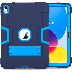 Mobigear ShieldStand iPad 11 (2025) Case Plastic / Silicone Back cover + Stand - Blue / Navy Blue