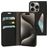 Mobiparts Classic Wallet iPhone 15 Pro Lompakkokotelo + Setelitasku - Musta