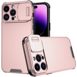Mobigear Cam Slide iPhone 14 Pro Max Hard Case Back cover with Camera Slider - Rose Gold