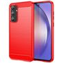 Mobigear Brushed Slim Samsung Galaxy A55 Fleksibel TPU Bagsidecover - Rød