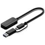 Cygnett Unite USB-A / USB-C – SD-kortti Adapteri 0,15 m - Musta