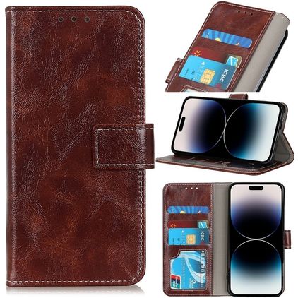 Mobigear Basic iPhone 14 Pro Pungetui med Seddelrum - Brun