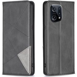 Mobigear Rhombus Slim OPPO Find X5 Wallet case - Black