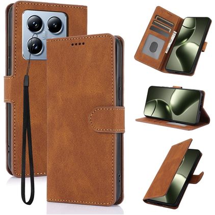 Mobigear Wallet Xiaomi 14T Pro Wallet case - Brown