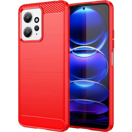Mobigear Brushed Xiaomi Redmi Note 12 TPU flexível Capa traseira - Vermelho
