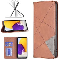 Mobigear Rhombus Slim Samsung Galaxy A73 Lompakkokotelo - Ruskea