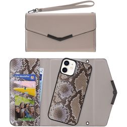 Mobilize Elegant Magnet iPhone 12 Mini Pouzdro Psaníčko 2v1 s odnímatelným krytem - Beige Snake