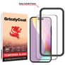 GrizzlyCoat Easy Fit iPhone 15 Plus Härdat glas Skärmskydd - Skalvänligt + Monteringsram - Svart
