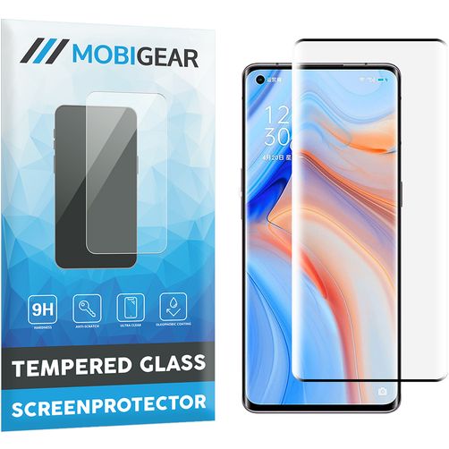 Mobigear Curved OPPO Reno 4 Pro 5G Vidro temperado Película de ecrã - Compatível com capas - Preto