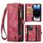 CaseMe 008 iPhone 14 Pro Cover a libro 2 in 1 con guscio estraibile a portafoglio - Rosso
