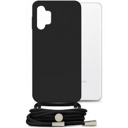 Mobilize Lanyard Gelly Samsung Galaxy A32 5G Flexibilní TPU Kryt se šňůrkou - Černá