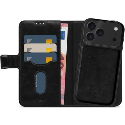 Mobilize Magsafe iPhone 17 Pro Max Cover Aftageligt 2-i-1-pungetui med Seddelrum - Sort