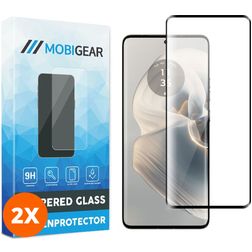 Mobigear Premium Motorola Edge 50 Pro Glas Skærmbeskytter - Case Friendly - Sort (2-pak)