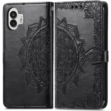 Mobigear Mandala Nothing Phone (2) Capa livro Carteira - Preto
