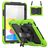 Mobigear SureGrip Xtreme iPad 10 (2022) Case Plastic / Silicone Back cover + Shoulder Strap + Stand - Black / Green