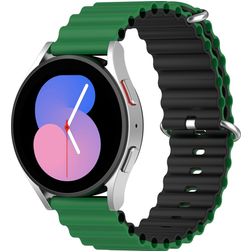 Mobigear Ocean Bracelete Silicone Fivela para Smartwatch - 22 mm - Preto / Verde