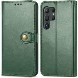 Mobigear Snap Button Samsung Galaxy S25 Wallet case - Green