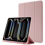 Mobigear Tri-Fold Gel iPad Pro 13 Inch (2025) TPU / Leatherette Wallet case + Stylus Holder - Pink