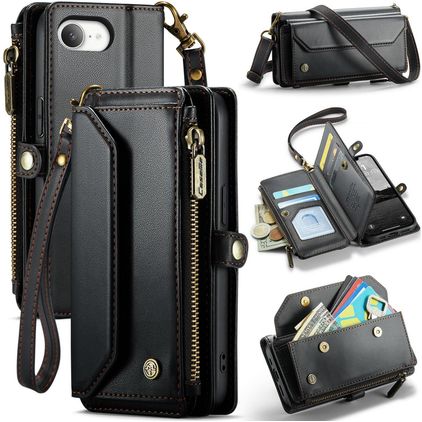 CaseMe C36 iPhone 17e Knížkové pouzdro Peněženka - Černá