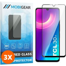 Mobigear Premium TCL 30 Plus Cristal templado Protector de pantalla - Compatible con fundas - Negro (pack de 3)