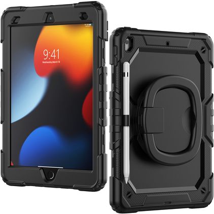Mobilize Rotating Defender iPad 7 (2019) Etui Tworzywo sztuczne / Silikon Etui plecki + Pasek na ramię + Podstawka - Czarny