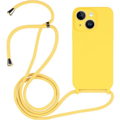 Mobigear Lanyard iPhone 14 Plus Silikone Cover med snor - Gul