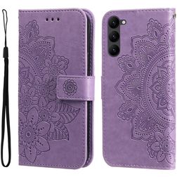 Mobigear Flowers Samsung Galaxy S23 Cover a libro portafoglio - Viola