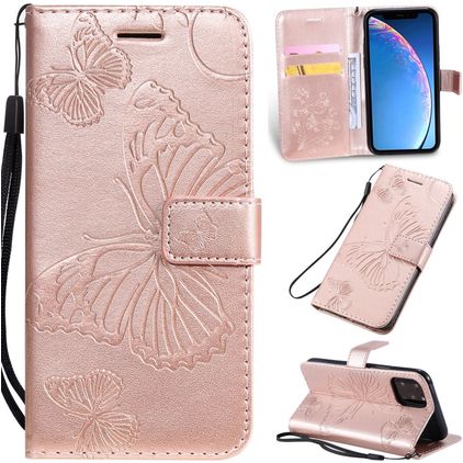 Mobigear Butterfly iPhone 11 Pro Cover a libro portafoglio - Oro rosa