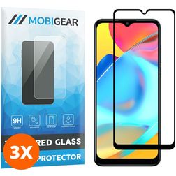 Mobigear Premium Alcatel 3L Cristal templado Protector de pantalla - Compatible con fundas - Negro (pack de 3)