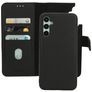 Mobiparts Samsung Galaxy A34 Capa Pele genuína Capa livro 2 em 1 com capa traseira amovível Carteira - Preto