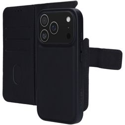 Mobiparts iPhone 17 Pro Aito nahka 2-in-1-lompakkokotelo irrotettavalla kuorella + Setelitasku - Musta