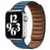 Mobigear Bumpy Leather Apple Watch Strap Magnetic closure - 49/46/45/44 mm - Blue