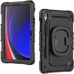 Mobilize Rotating Defender Samsung Galaxy Tab S9 Fodral Hårdplast / Silikon Skal + Axelrem + Ställ - Svart