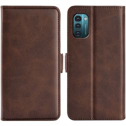 Mobigear Slim Magnet Nokia G21 Pungetui med Seddelrum - Brun