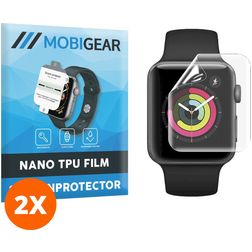 Mobigear Apple Watch - 42 mm Hidrogel TPU Protector de pantalla - Compatible con fundas (pack de 2)
