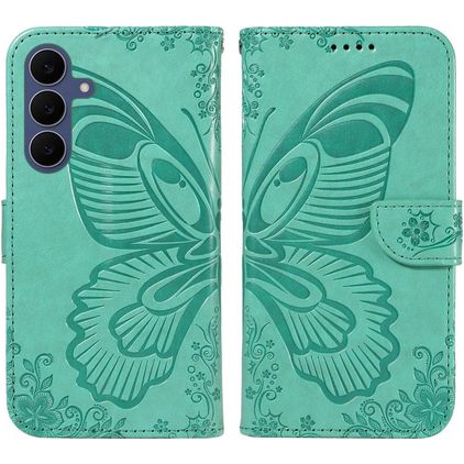 Mobigear Butterfly Samsung Galaxy S26 FE Pungetui med Seddelrum - Grøn