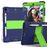 Mobigear ShieldStand iPad 7 (2019) Case Plastic / Silicone Back cover + Stylus Holder + Stand - Blue / Green