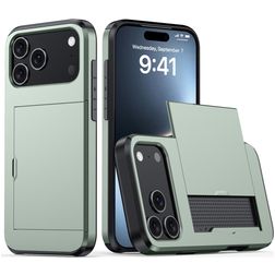 Mobigear Card iPhone 18 Pro Max Hard Case Back cover Shockproof with Card Holder - Dark Green