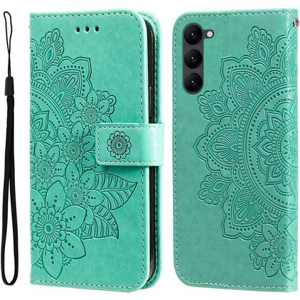 Mobigear Flowers Samsung Galaxy S23 Funda tipo libro Cartera - Verde