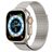 Mobigear Premium Loop Milanolaisranneke Apple Watch Ranneke Magneettilukko - 49/46/45/44 mm - Tähtivalkea
