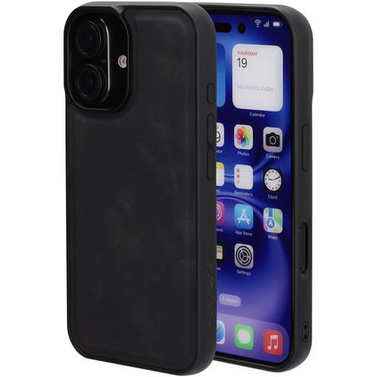 Mobiparts Classic iPhone 16 MagSafe TPU / Poliuretano (PU) Back cover - Graphite Black