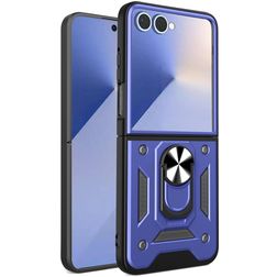Mobigear Armor Ring Samsung Galaxy Z Flip 7 Plástico rígido Capa traseira Antichoque com anel - Azul