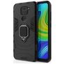 Mobigear Armor Ring Xiaomi Redmi Note 9 Hardcase Back cover Antiurto con anello - Nero