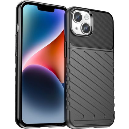 Mobigear Groove iPhone 15 TPU flexible Carcasa - Negro