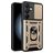 Mobigear Armor Ring Cam Slide Samsung Galaxy S24 FE Hårdt Bagsidecover Stødsikkert med ringholder og Camera Slider - Guld