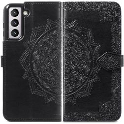 Mobigear Mandala Samsung Galaxy S21 FE Funda tipo libro Cartera - Negro